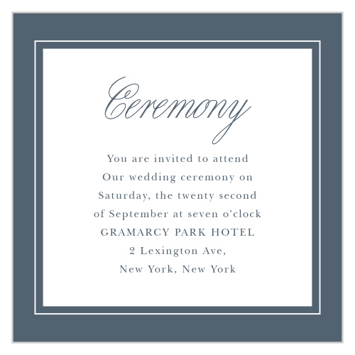Elegant Aristocrat Ceremony Cards