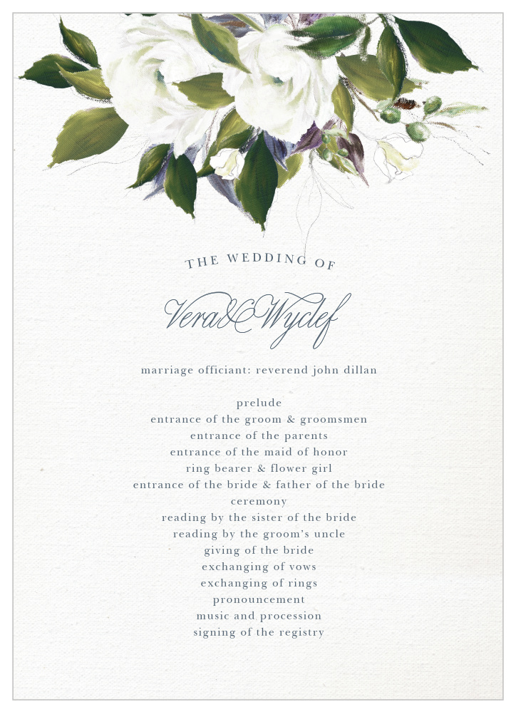 Elegant Aristocrat Wedding Programs