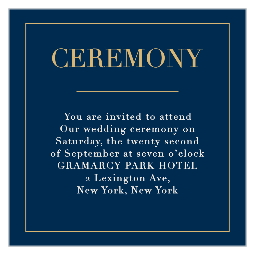 Moonlit Honeysuckle Foil Ceremony Cards