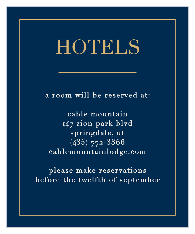 Moonlit Honeysuckle Foil Accommodation Cards