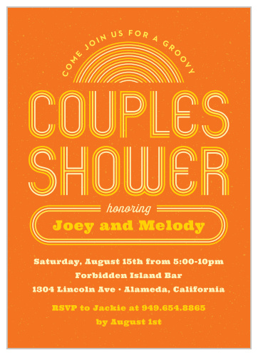 This Retro Bridal Shower invitation is fun and unique. Take it back old school with your theme and bring in the new school year by celebrating both him and her at one celebration.