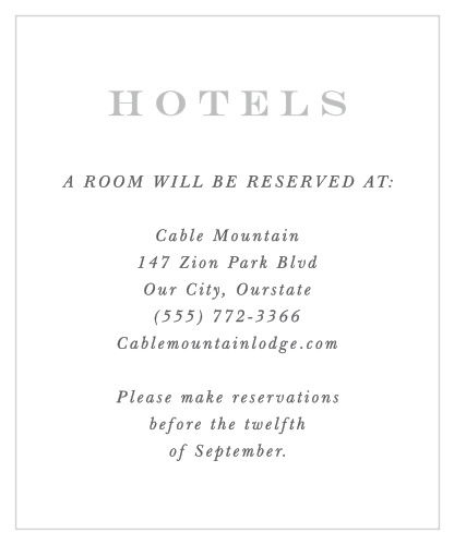 Minimalist Monogram Accommodation Cards