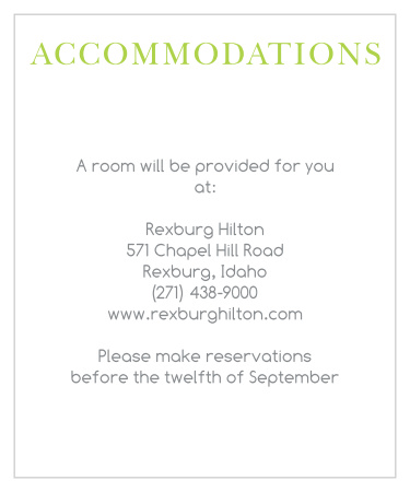 Sophisticated Photo Accommodation Cards