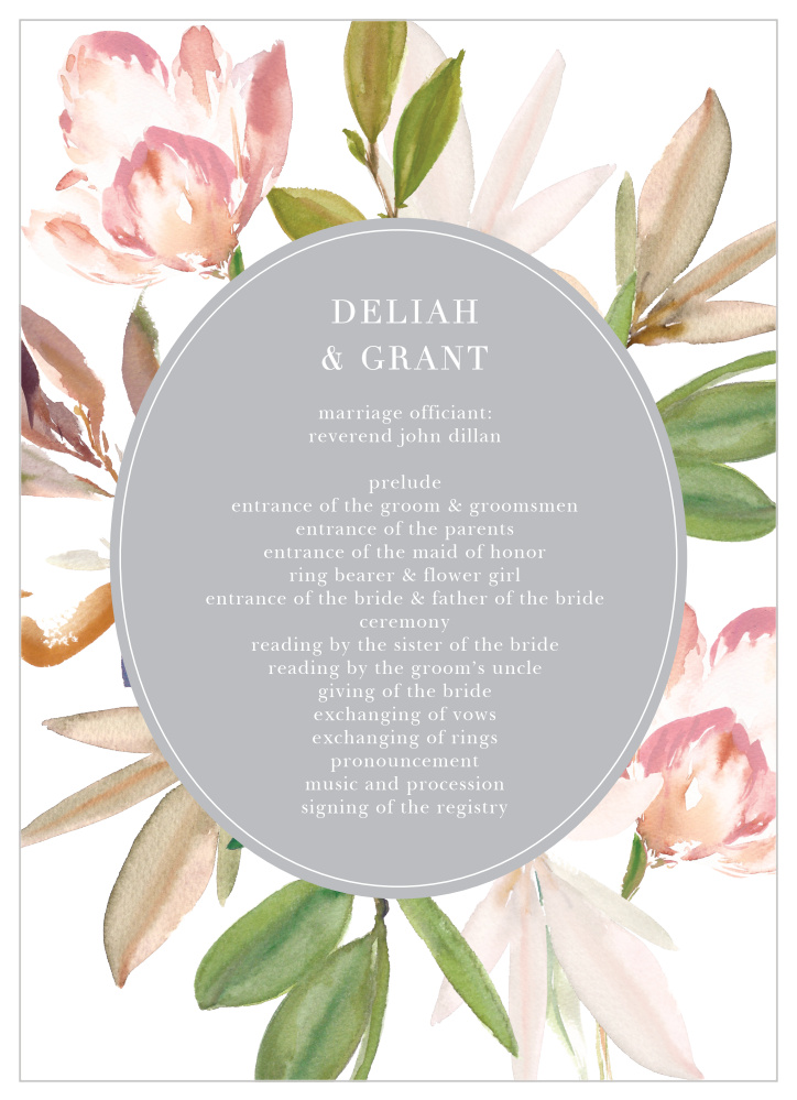 Darling Watercolor Wedding Programs