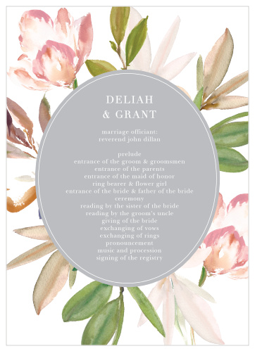Darling Watercolor Wedding Programs