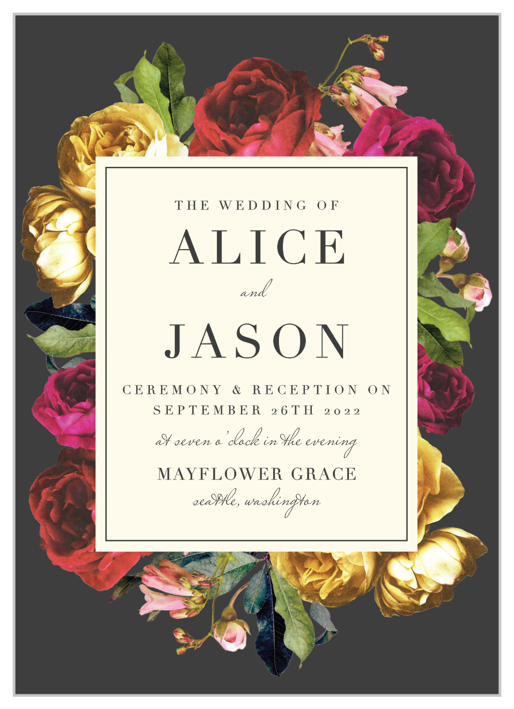Rose Floristry Wedding Invitations
