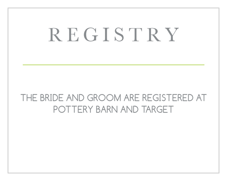 Sophisticated Photo Registry Cards