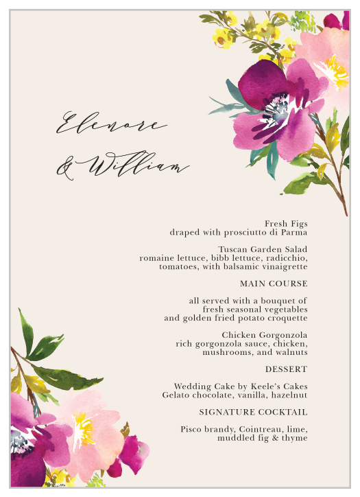 Mallow Wedding Menus