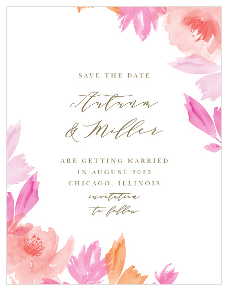 Ensure that your friends and family know when your wedding will be using the Water Rose Save-the-Date Magnets.