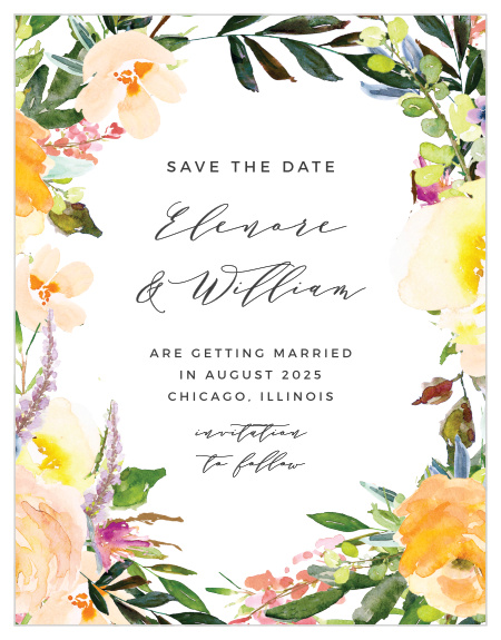 Ensure that your friends and family know when your wedding will be using the Willow Wreath Save-the-Date Magnets.