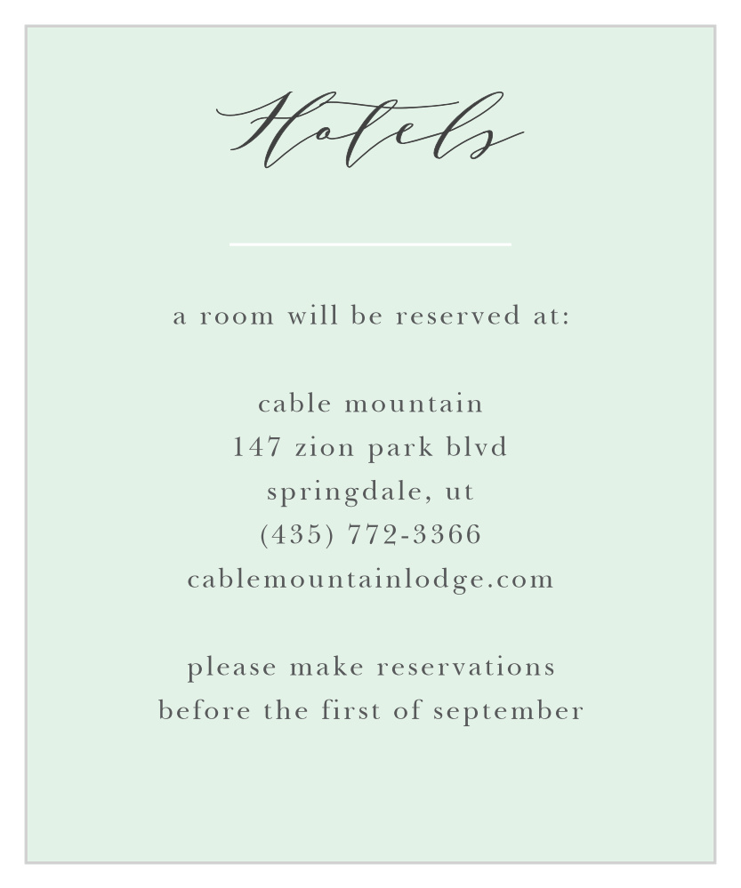 Willow Wreath Accommodation Cards