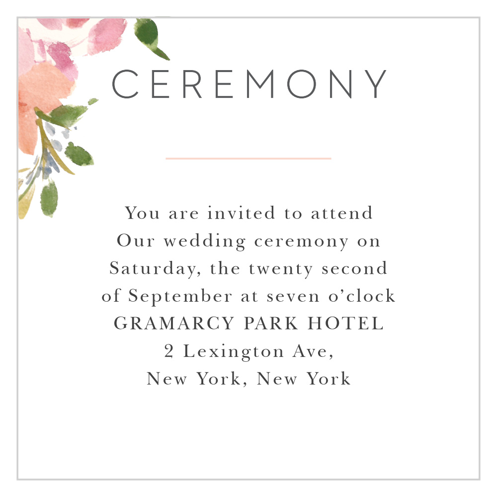 Floral Felicity Ceremony Cards