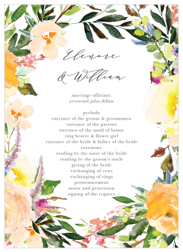 Willow Wreath Wedding Programs