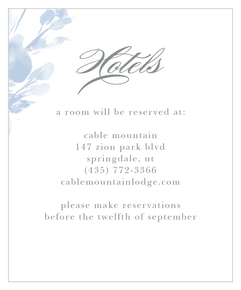 Subtle Fleuriste Accommodation Cards