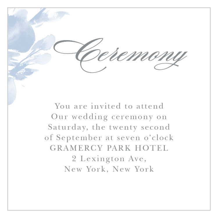 Subtle Fleuriste Ceremony Cards