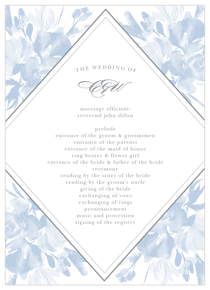 Subtle Fleuriste Wedding Programs