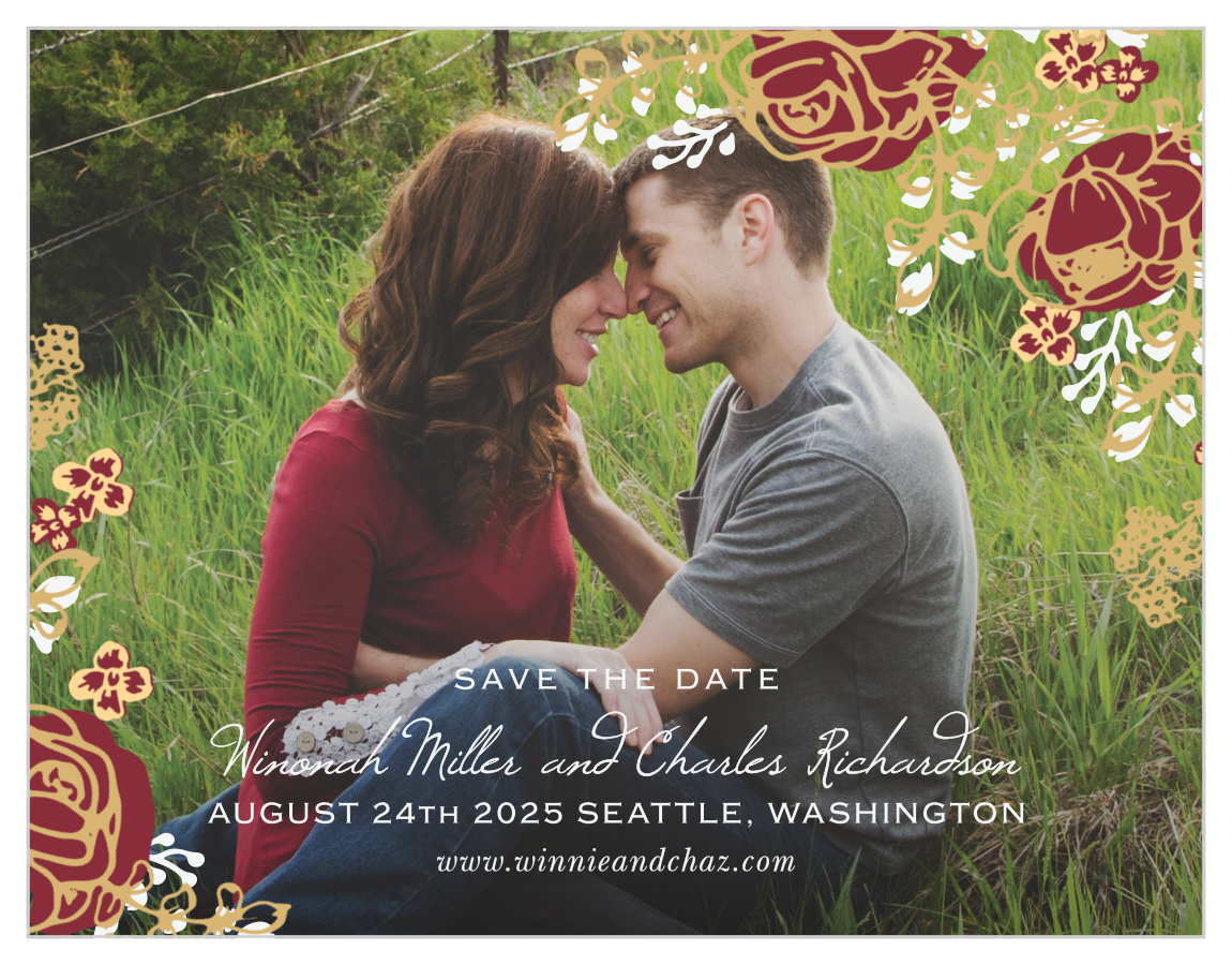 Opulent Floweret Foil Save the Date Cards