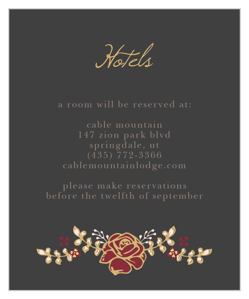 Opulent Floweret Foil Accommodation Cards