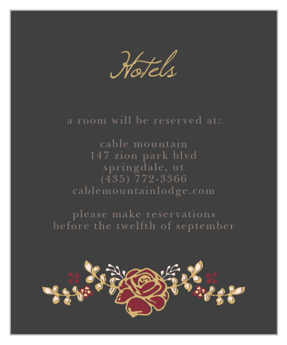 Opulent Floweret Foil Accommodation Cards