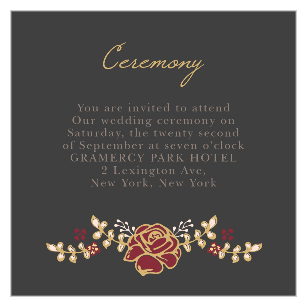 Opulent Floweret Foil Ceremony Cards