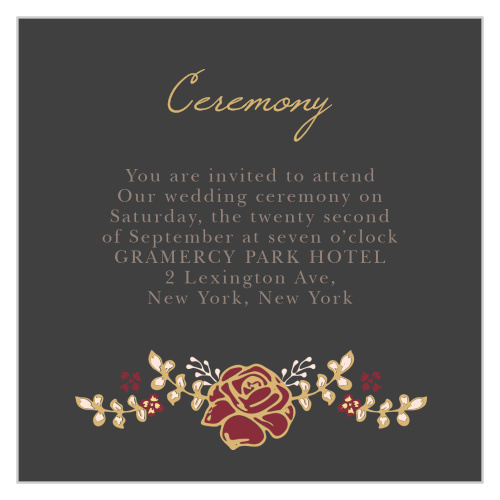 Opulent Floweret Foil Ceremony Cards