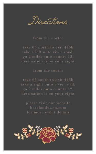 Opulent Floweret Foil Direction Cards