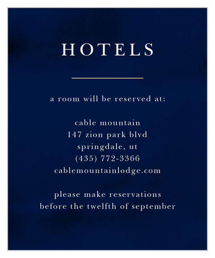 Indigo Infatuation Accommodation Cards