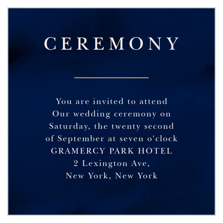 Indigo Infatuation Ceremony Cards