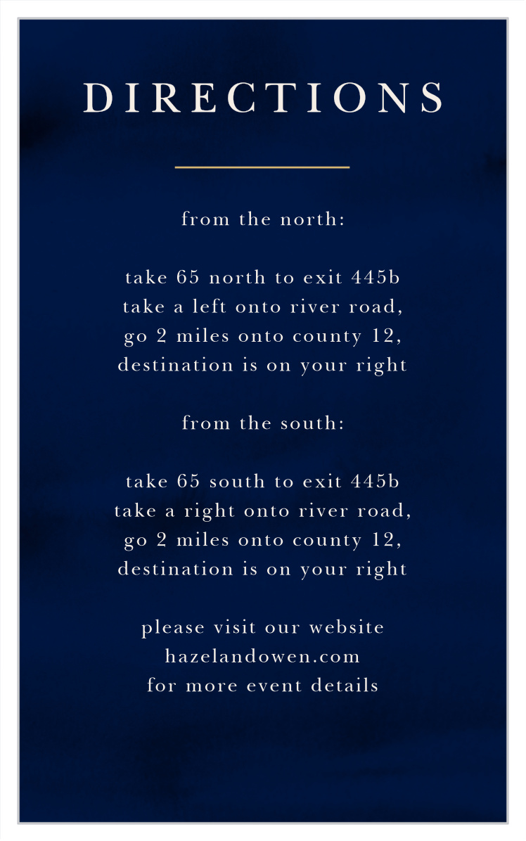 Indigo Infatuation Direction Cards