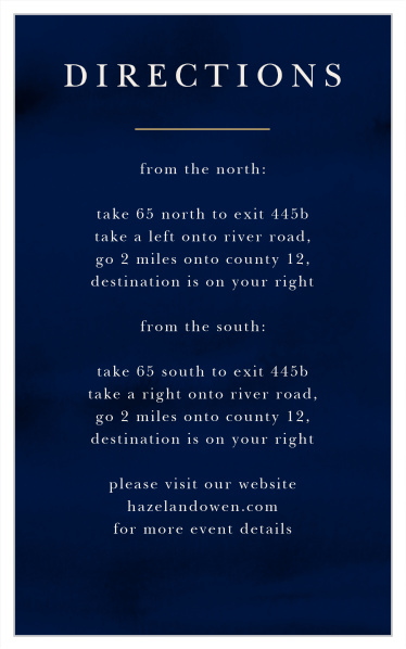 Indigo Infatuation Direction Cards