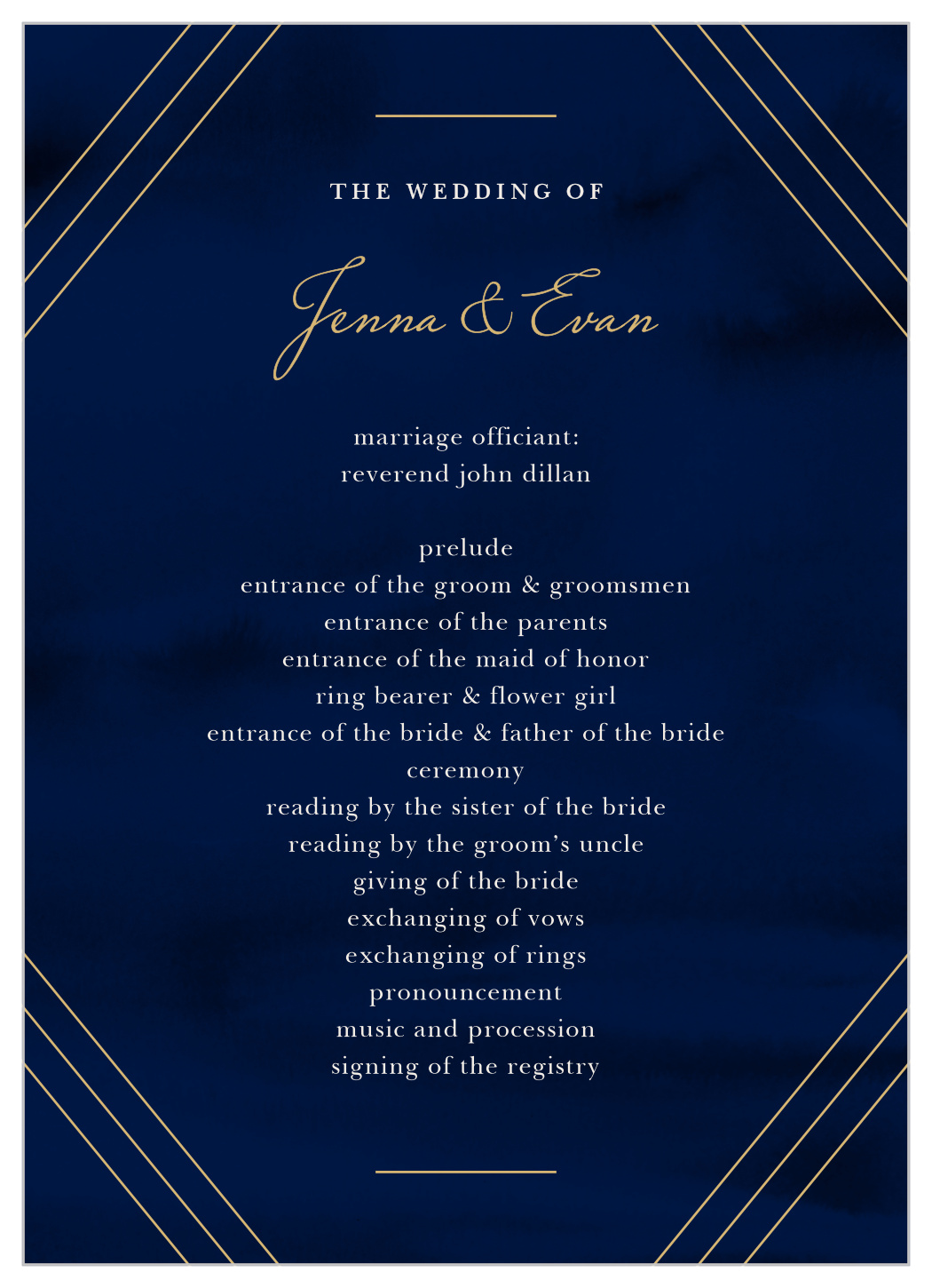 Indigo Infatuation Wedding Programs
