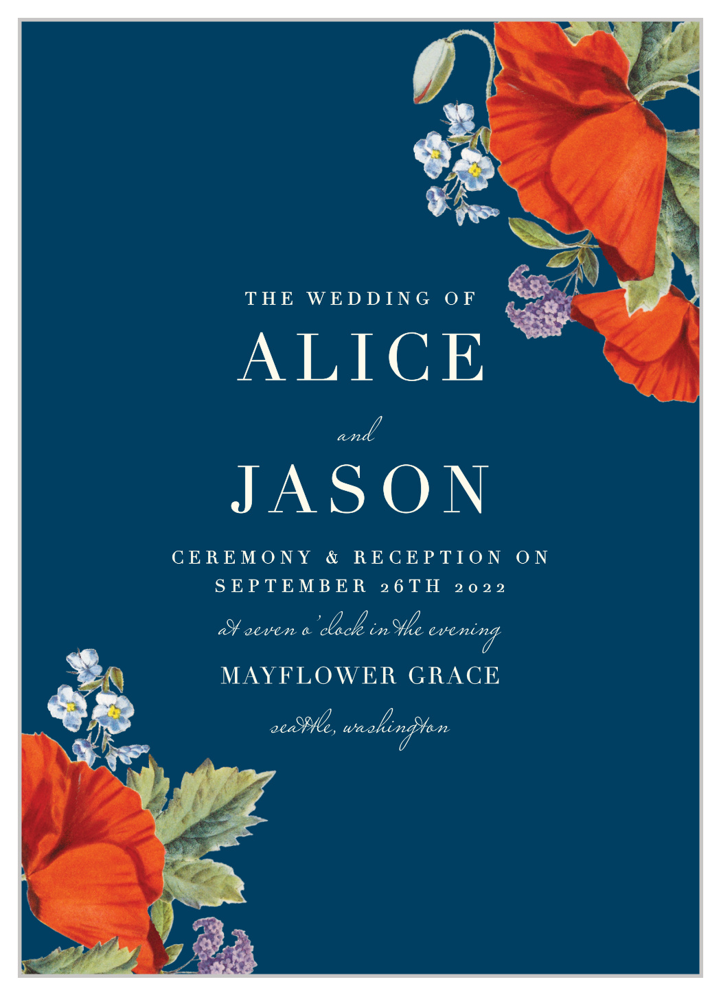 Heliotrope Blooms Wedding Invitations