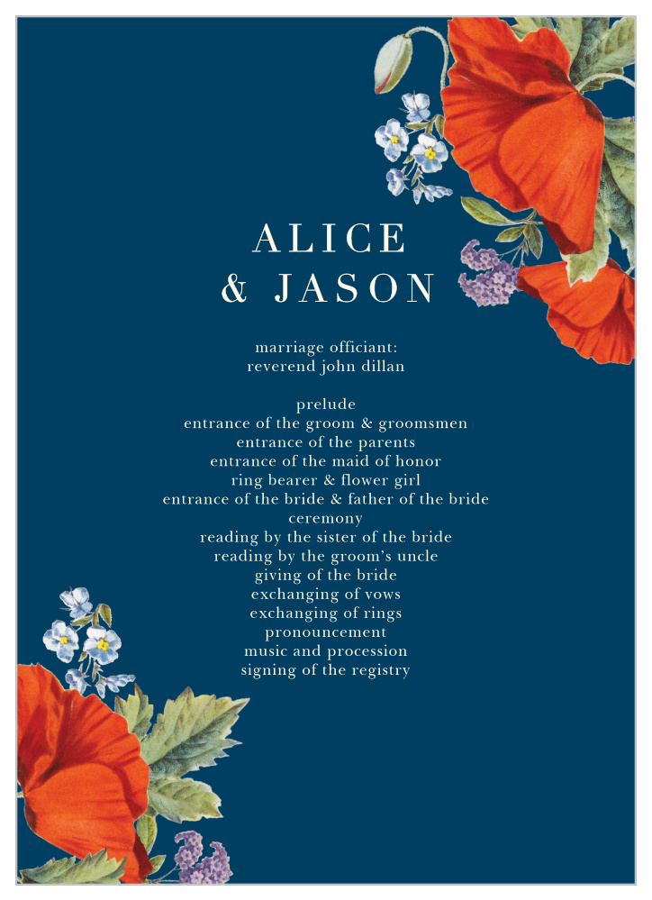 Heliotrope Blooms Wedding Programs