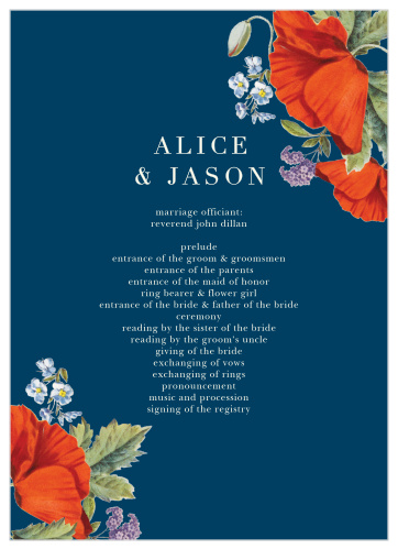 Heliotrope Blooms Wedding Programs