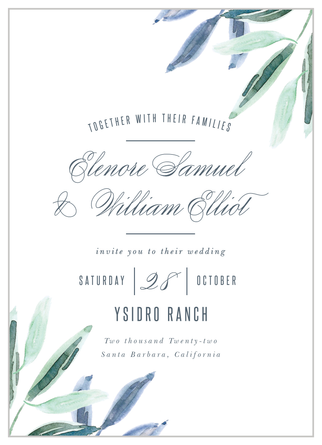 Olive Leaves Wedding Invitations
