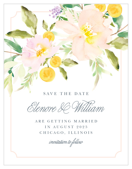 Ensure that your friends and family know when your wedding will be using the Melodious Melanie Save-the-Date Cards.