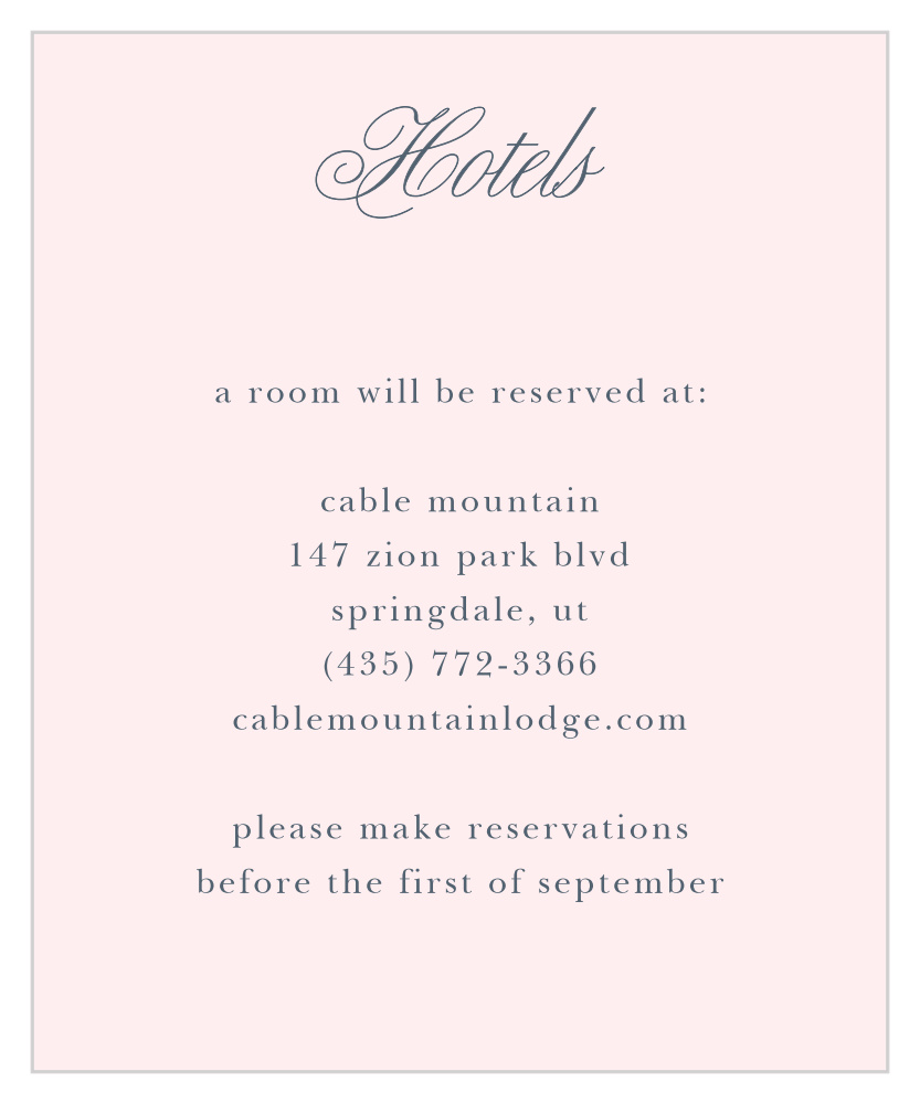 Melodious Melanie Accommodation Cards