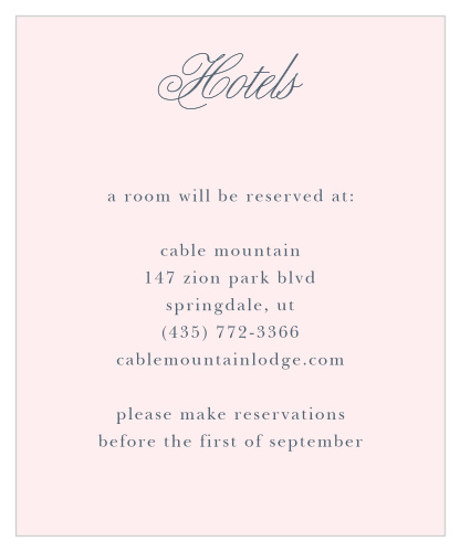 Melodious Melanie Accommodation Cards