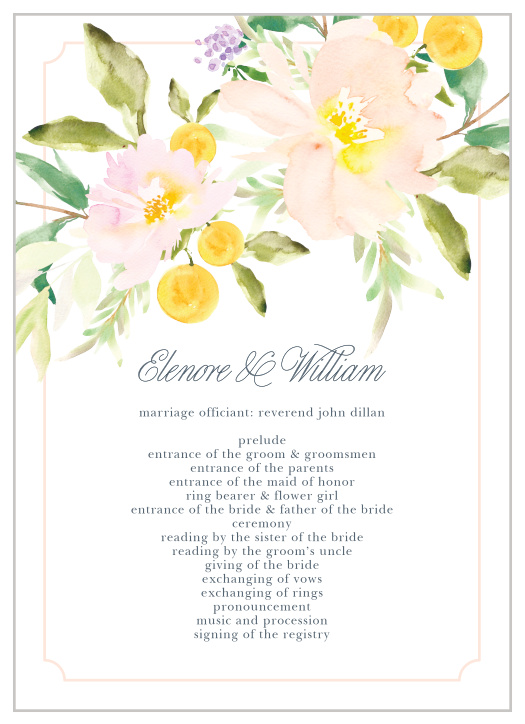Melodious Melanie Wedding Programs