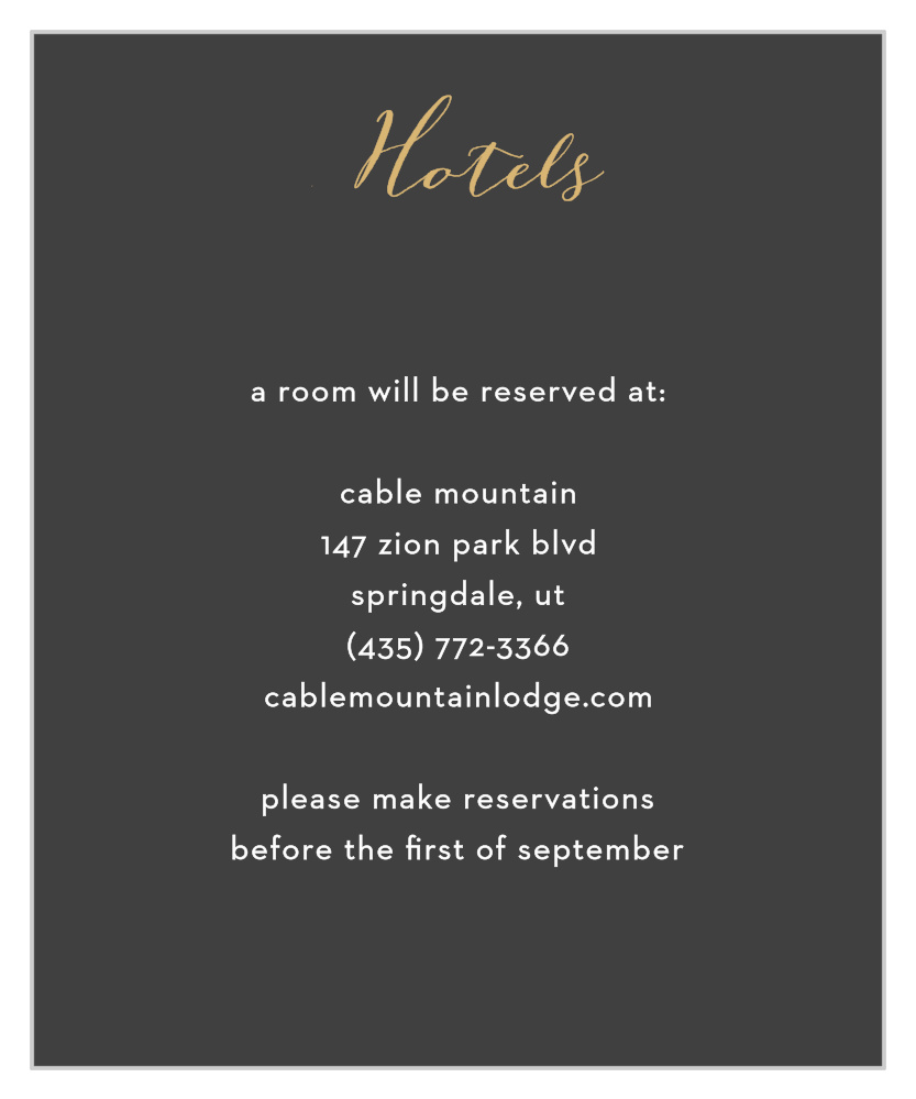 Fleur Magnifique Foil Accommodation Cards
