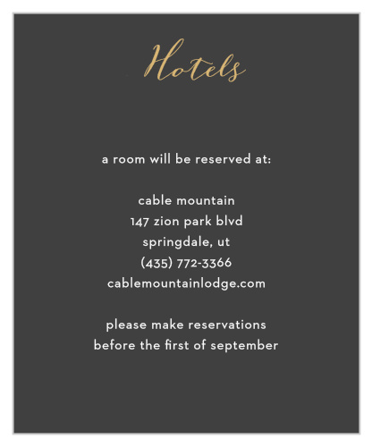 Fleur Magnifique Foil Accommodation Cards
