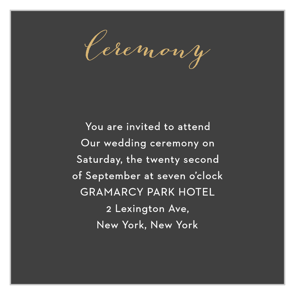 Fleur Magnifique Foil Ceremony Cards