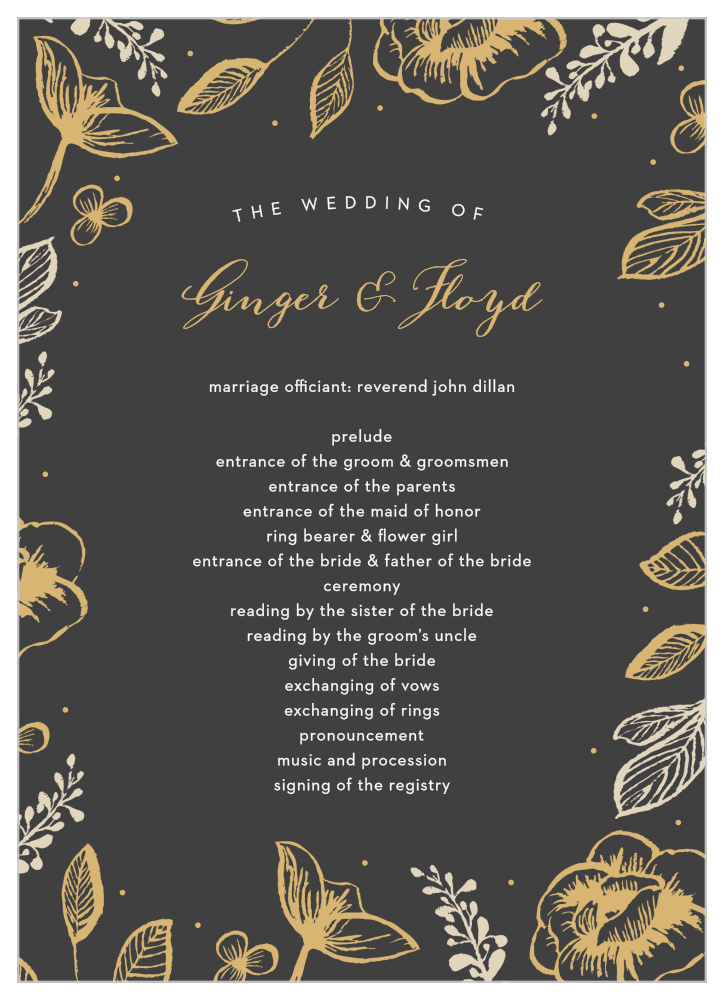Fleur Magnifique Foil Wedding Programs
