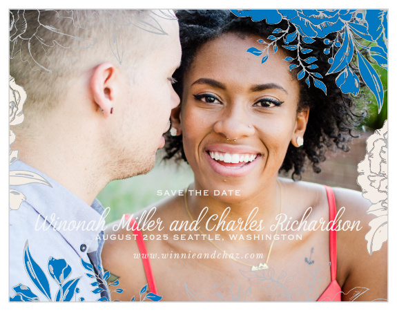 Ensure that your friends and family know when your wedding will be using the Peony Draped Save-the-Date Cards.