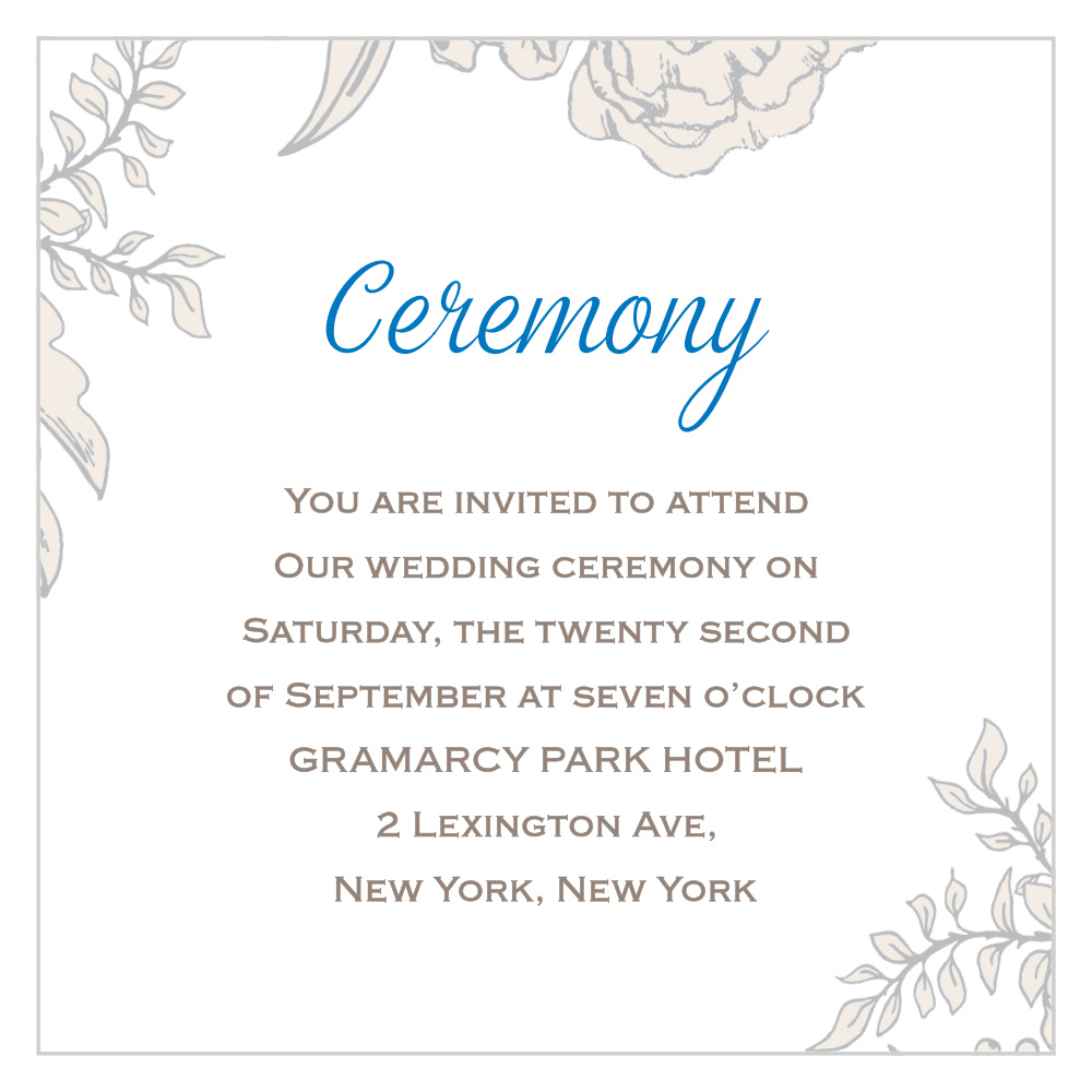 Peony Draped Ceremony Cards