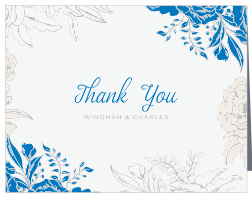Peony Draped Wedding Thank You Cards