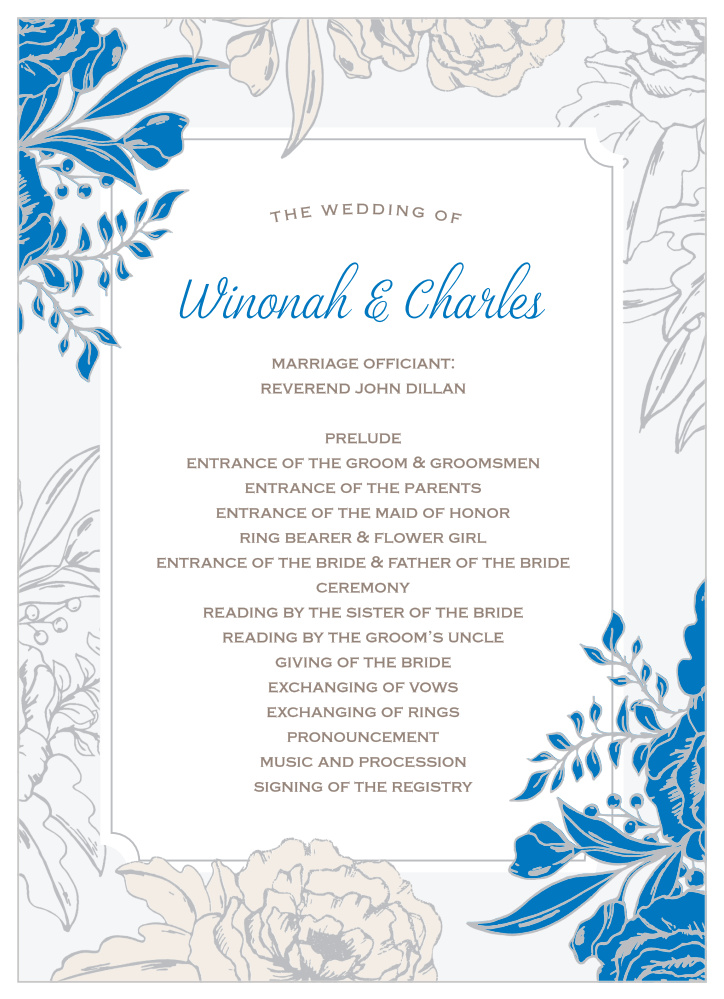 Peony Draped Wedding Programs