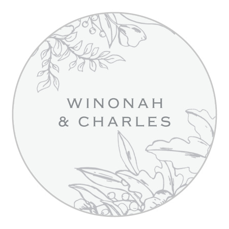 Peony Draped Wedding Stickers
