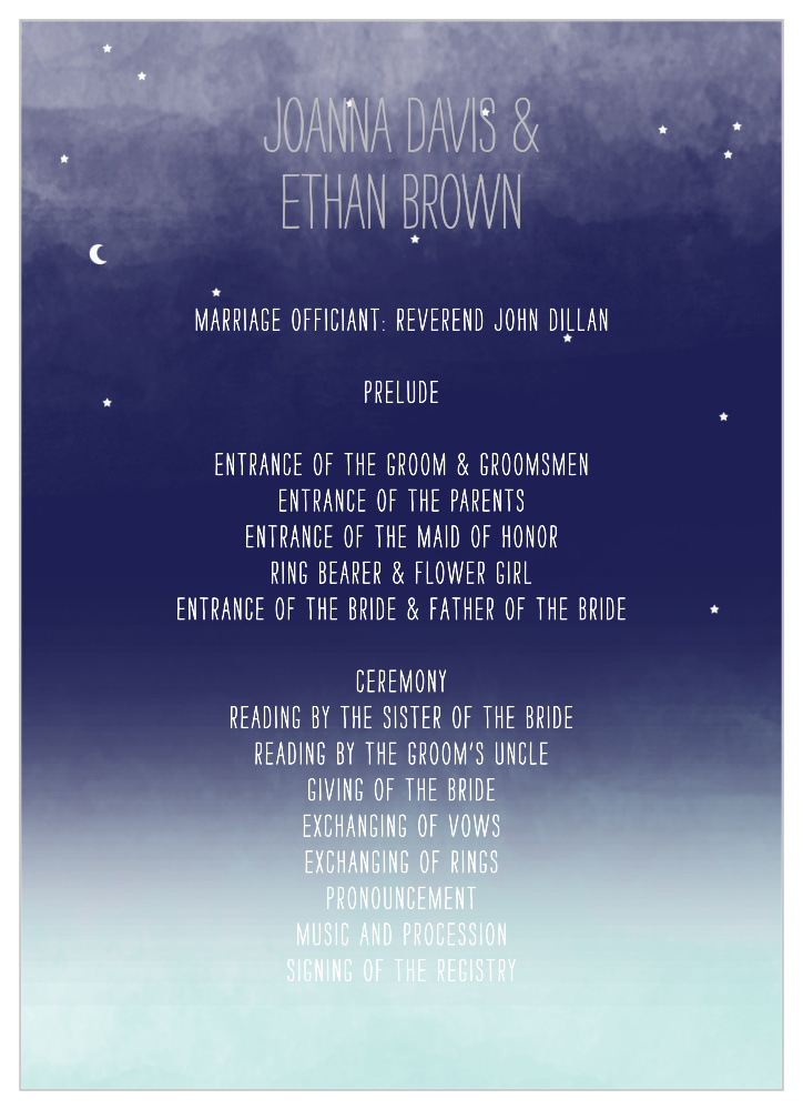 Pretty Lights Foil Wedding Programs