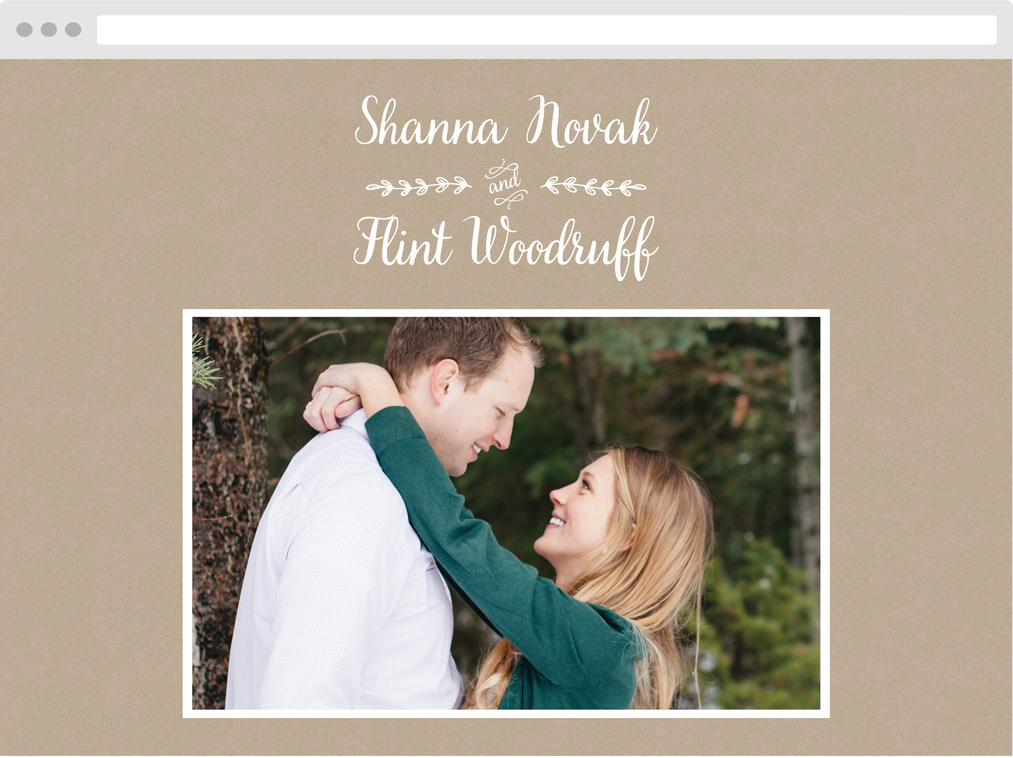 Rustic Country Wedding Website